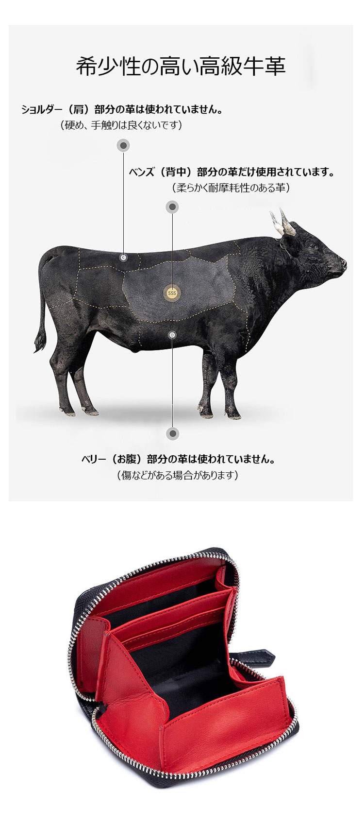 Whatna  牛革 小銭入れ コインケース  レディース 薄い財布 短財布 ミニ財布 カード入れ  札入れ RFID  スキミング防止 CL-2737-7