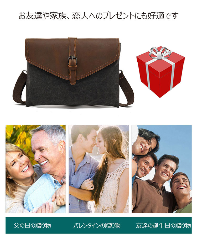 Whatna 厚手 帆布x天 然 牛革 セカンド バッグ メンズ  3way 斜め掛け 手持げバッグ クラッチ ショルダーバッグ B5本 革 ショルダーベルト付属  ハンドストラップ付 本 革 結婚式 バッグ ビジネス フォーマル 冠婚葬祭 バッグ紳士用 男性用 黒-8