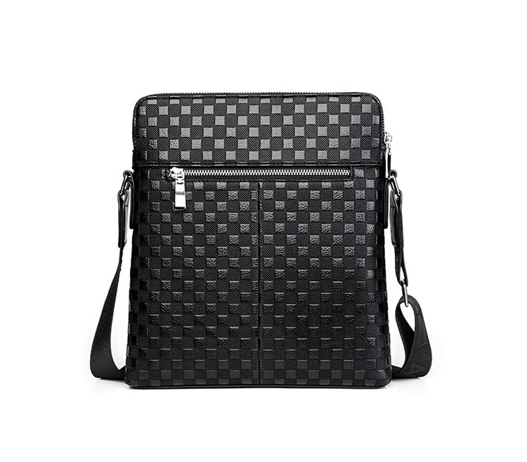 Whatna 革 ショルダーバッグ メンズ メッセンジャーバッ厚手 レザー 縦型 2室仕切 ipad 10.5収納可 小さめビジネスバッグ 通勤 通学 斜めがけバッグ オシャレ な シンプル な 自転車 かばん男性用-3