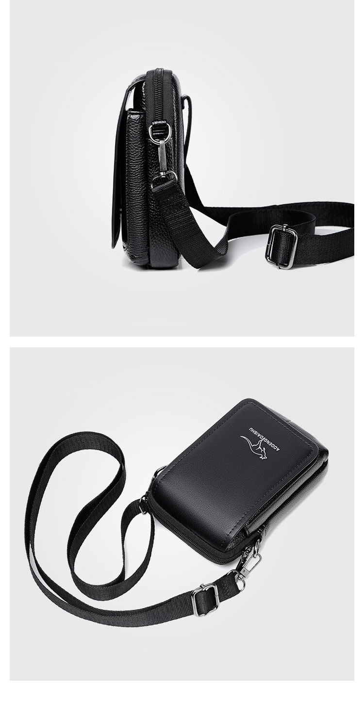 Whatna 3way 革 ミニセカンド バッグ メンズ 小さいウェストポーチ ベルトポーチ ミニショルダーバッグ ショルダーベルト付 ハンドストラップ付 結婚式 バッグ ビジネス フォーマル 冠婚葬祭 バッグ紳士用 男性用 黒 A08-2