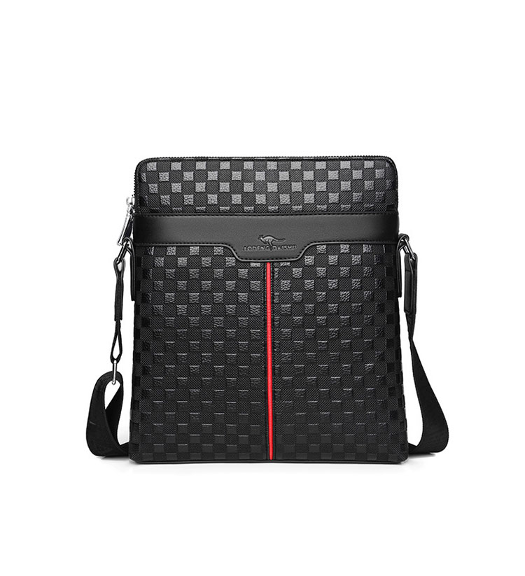 Whatna 革 ショルダーバッグ メンズ メッセンジャーバッ厚手 レザー 縦型 2室仕切 ipad 10.5収納可 小さめビジネスバッグ 通勤 通学 斜めがけバッグ オシャレ な シンプル な 自転車 かばん男性用-1