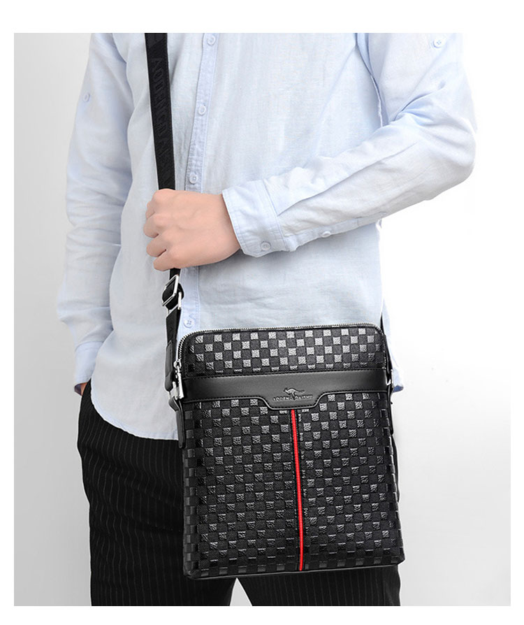 Whatna 革 ショルダーバッグ メンズ メッセンジャーバッ厚手 レザー 縦型 2室仕切 ipad 10.5収納可 小さめビジネスバッグ 通勤 通学 斜めがけバッグ オシャレ な シンプル な 自転車 かばん男性用-7