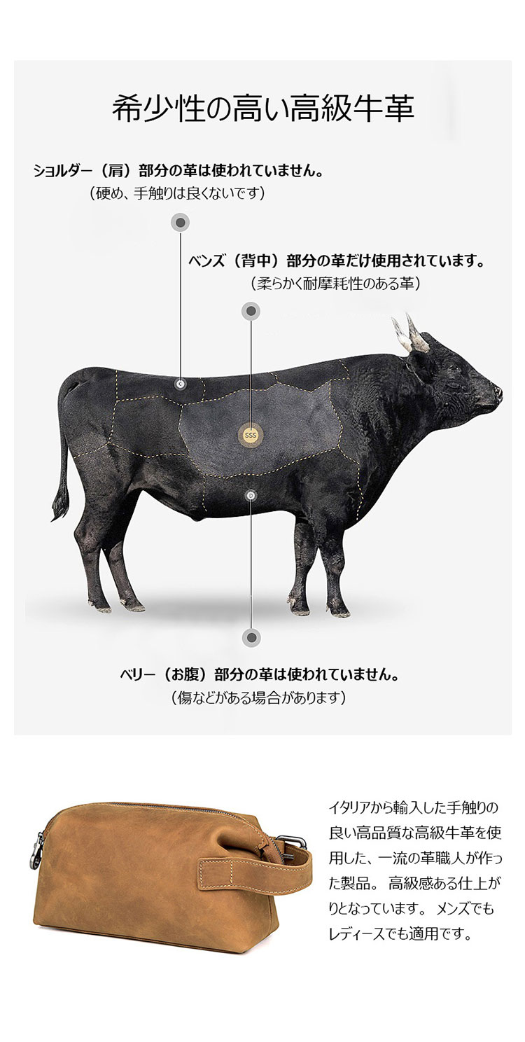 Whatna 天然 牛革 ミニセカンドバッグ メンズ クラッチ バッグ小きめ厚 手 本 革 防水 耐磨耗 結婚式 披露宴 バッグ カジュアルフォーマル ビジネス 冠婚葬祭 バッグ 男性用 紳士用 ブラウン-5