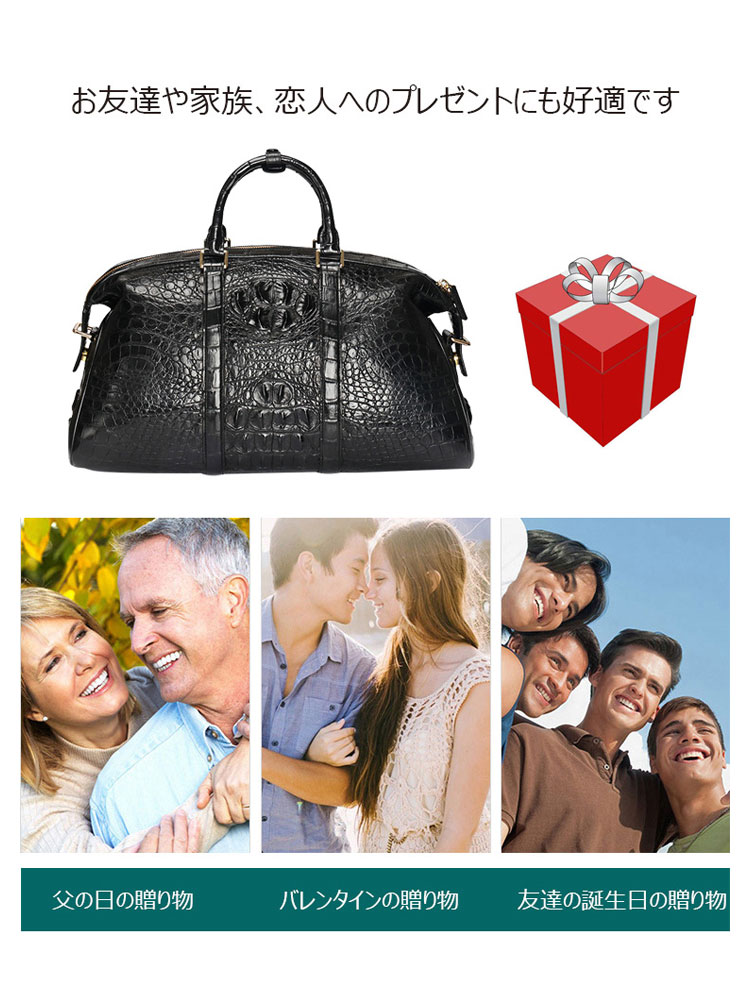 Whatna ワニ革 ビジネス バッグメンズ手提げ バッグ クロコダイル革 本革ブリーフケース 15.6インチPC対応 旅行 出張 通勤 通学 就活 面接 バッグ かばん 男性用 3087-7