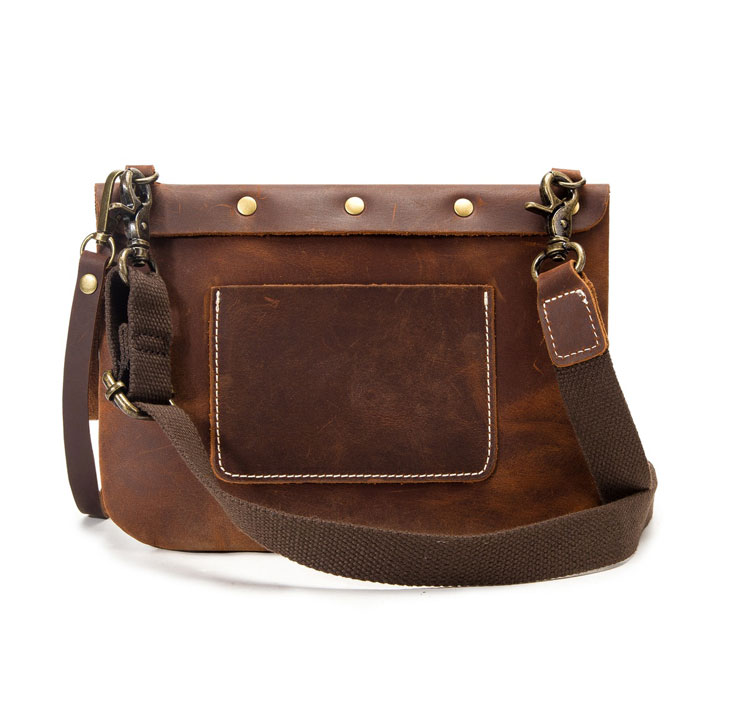 Whatna 2way 天然 牛 革ミニ セカンド バッグ メンズ ニショルダー クラッチ 肩掛け バッグ  本革厚手レザー 小 横型 ショルダーベルト付  ハンドストラップ付 Q006-3