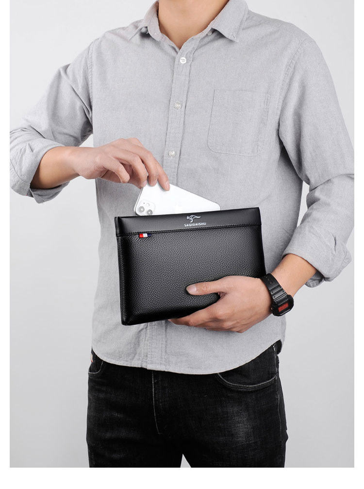 Whatna 2way 天 然 牛革 セカンドバッグ メンズ バッグ クラッチ バッグ 本革 厚手 レザー B5カード6 枚収納可 小銭入れ 札入れ手持ちバッグ 結婚式 バッグ フォーマル  ビジネス 冠婚葬祭 バッグ 男性用 紳士用 黒 S331-11