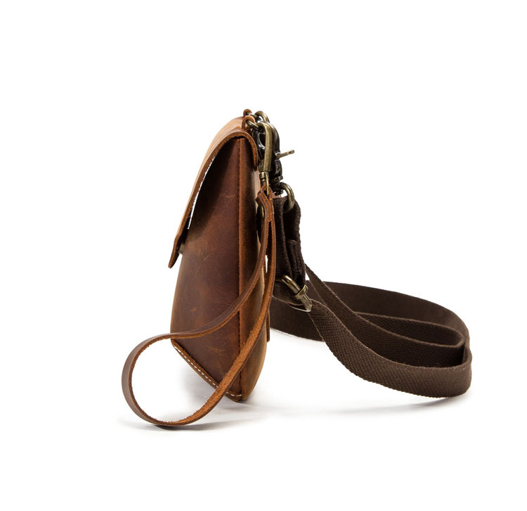 Whatna 2way 天然 牛 革ミニ セカンド バッグ メンズ ニショルダー クラッチ 肩掛け バッグ  本革厚手レザー 小 横型 ショルダーベルト付  ハンドストラップ付 Q006-2