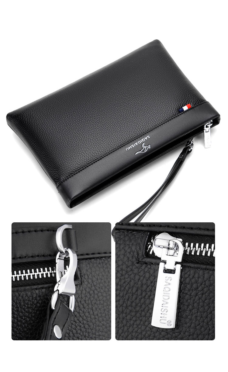 Whatna 2way 天 然 牛革 セカンドバッグ メンズ バッグ クラッチ バッグ 本革 厚手 レザー B5カード6 枚収納可 小銭入れ 札入れ手持ちバッグ 結婚式 バッグ フォーマル  ビジネス 冠婚葬祭 バッグ 男性用 紳士用 黒 S331-7