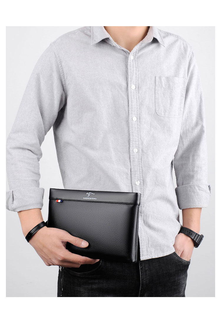 Whatna 2way 天 然 牛革 セカンドバッグ メンズ バッグ クラッチ バッグ 本革 厚手 レザー B5カード6 枚収納可 小銭入れ 札入れ手持ちバッグ 結婚式 バッグ フォーマル  ビジネス 冠婚葬祭 バッグ 男性用 紳士用 黒 S331-9