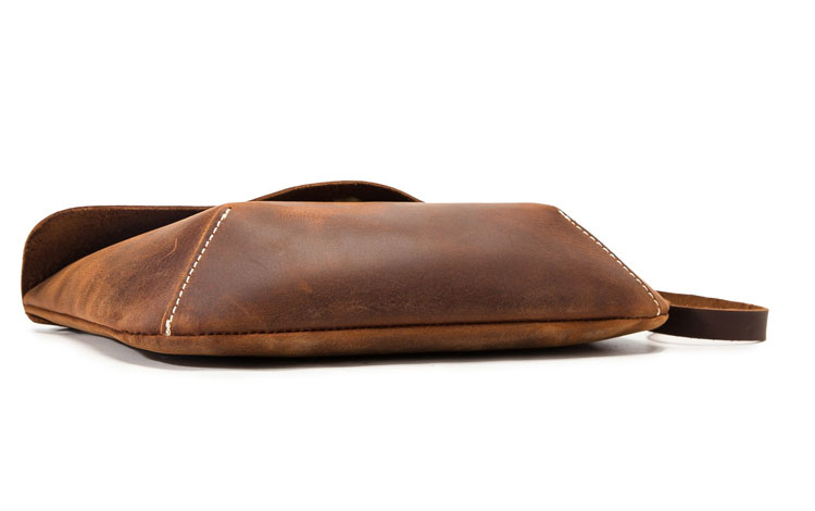 Whatna 2way 天然 牛 革ミニ セカンド バッグ メンズ ニショルダー クラッチ 肩掛け バッグ  本革厚手レザー 小 横型 ショルダーベルト付  ハンドストラップ付 Q006-4