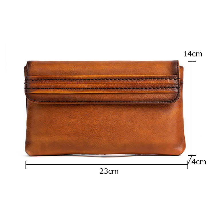 Whatna 2wayアンティーク風合い鞣し天 然 牛革 ミニセカンドバッグ メンズ クラッチ バッグ 小き  厚 手本 革 防水 耐磨耗 結婚式 披露宴 バッグ カジュアルフォーマル ビジネス 冠婚葬祭 バッグ 男性用 紳士用 ブラウン3149-5