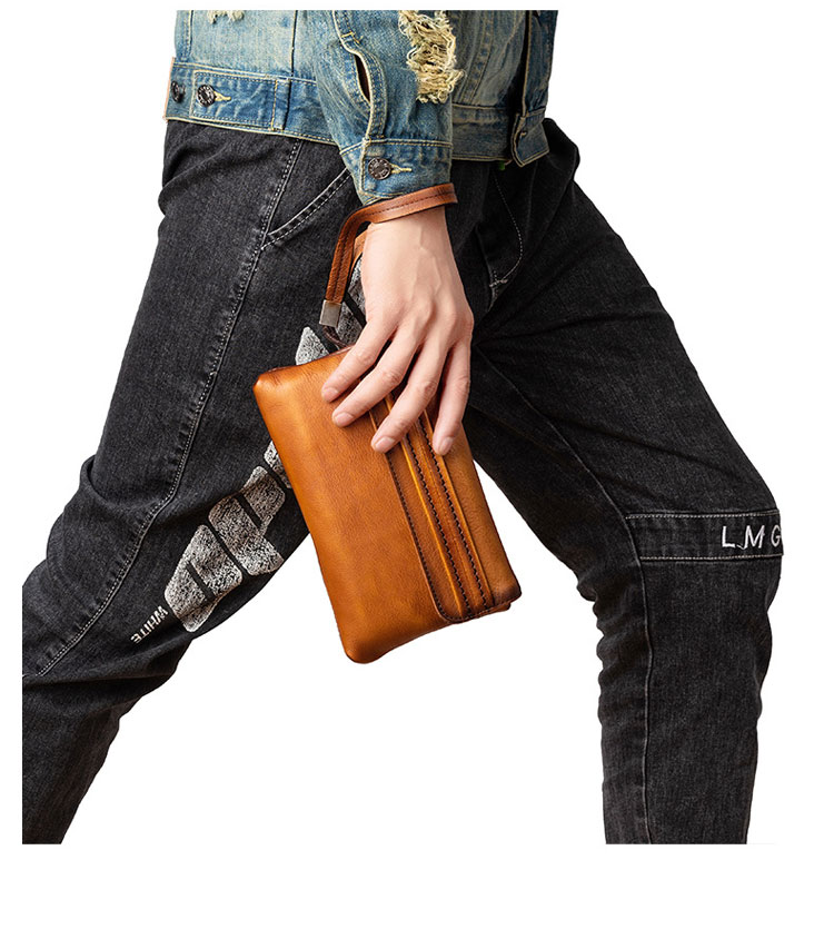 Whatna 2wayアンティーク風合い鞣し天 然 牛革 ミニセカンドバッグ メンズ クラッチ バッグ 小き  厚 手本 革 防水 耐磨耗 結婚式 披露宴 バッグ カジュアルフォーマル ビジネス 冠婚葬祭 バッグ 男性用 紳士用 ブラウン3149-9