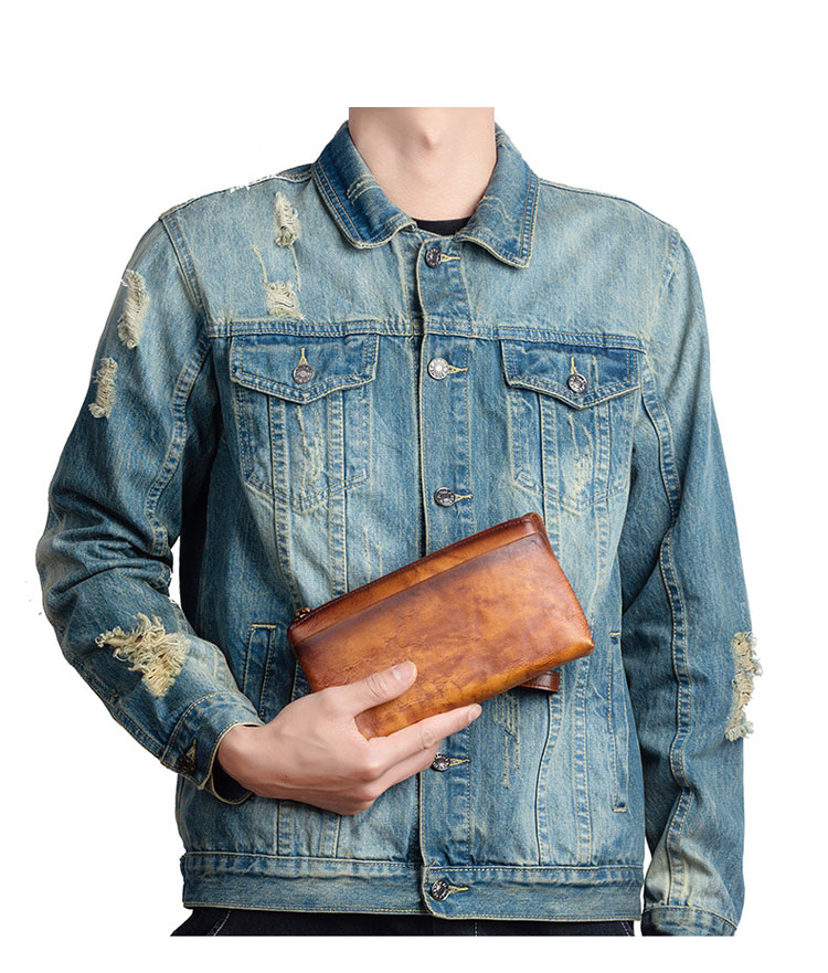 Whatna 2wayアンティーク風合い鞣し天 然 牛革 ミニセカンドバッグ メンズ クラッチ バッグ 小き  2室仕切  厚 手 本 革 防水 耐磨耗 結婚式 披露宴 バッグ カジュアルフォーマル ビジネス 冠婚葬祭 バッグ 男性用 紳士用 ブラウン31151-9