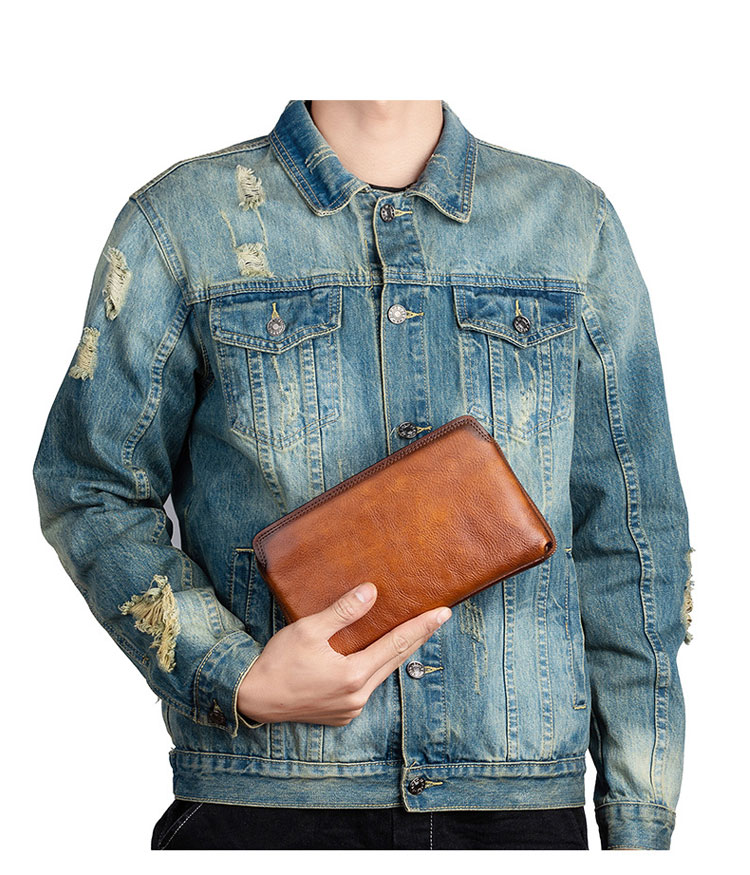 Whatna 2wayアンティーク風合い鞣し天 然 牛革 ミニセカンドバッグ メンズ クラッチ バッグ 小き2室仕切  厚 手本 革 防水 耐磨耗 結婚式 披露宴 バッグ カジュアルフォーマル ビジネス 冠婚葬祭 バッグ 男性用 紳士用 ブラウン31069-2-9