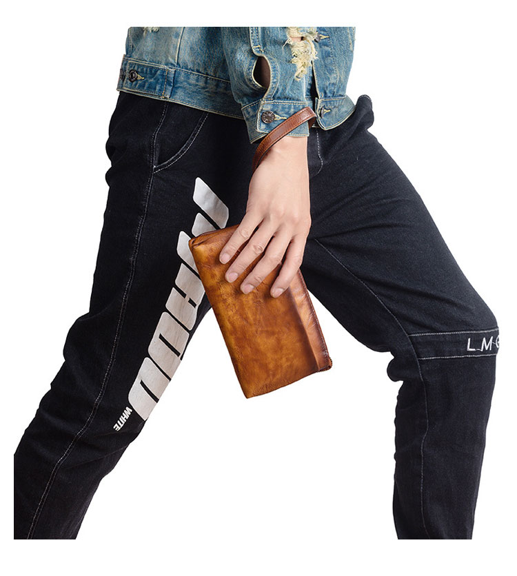 Whatna 2wayアンティーク風合い鞣し天 然 牛革 ミニセカンドバッグ メンズ クラッチ バッグ 小き  2室仕切  厚 手 本 革 防水 耐磨耗 結婚式 披露宴 バッグ カジュアルフォーマル ビジネス 冠婚葬祭 バッグ 男性用 紳士用 ブラウン31151-10