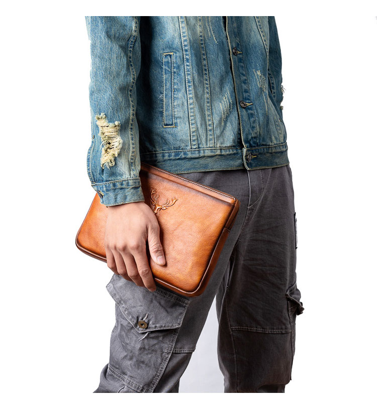 Whatna 2wayアンティーク風合い鞣し天 然 牛革 セカンドバッグ メンズ クラッチ バッグ小きめ B5収納 イタリア 厚 手本 革 防水 耐磨耗 結婚式 披露宴 バッグ カジュアルフォーマル ビジネス 冠婚葬祭 バッグ 男性用 紳士用 ブラウン31157-9