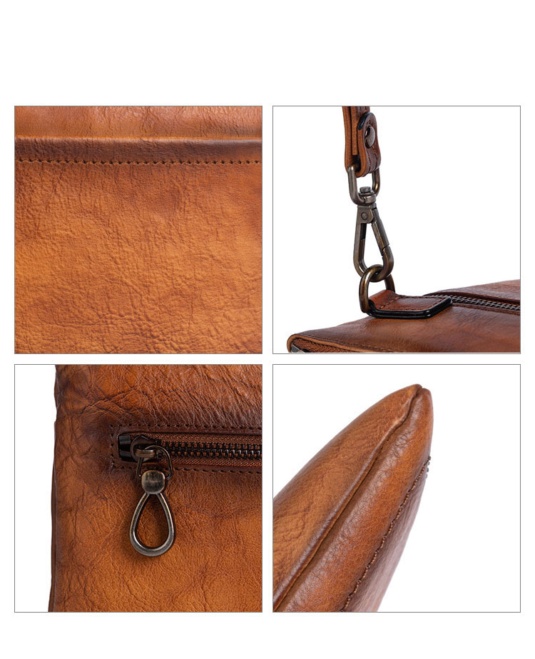 Whatna 2way アンティーク風合い鞣し天 然 牛革 セカンドバッグ メンズ クラッチ バッグ小きめ B5収納 イタリア 厚 手 本 革 ハンドストラップ付 結婚式 披露宴 バッグ カジュアルフォーマル ビジネス 冠婚葬祭 バッグ 男性用 紳士用 ブラウン31145-8