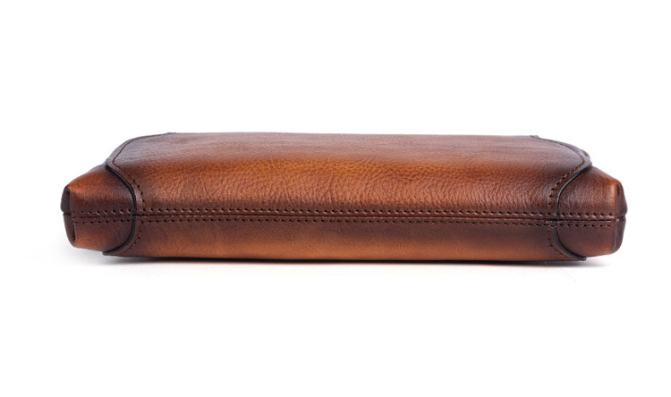 Whatna 2wayアンティーク風合い鞣し天 然 牛革 ミニセカンドバッグ メンズ クラッチ バッグ 小き  厚 手本 革 防水 耐磨耗 カード6枚収納可 結婚式 披露宴 バッグ カジュアルフォーマル ビジネス 冠婚葬祭 バッグ 男性用 紳士用 ブラウン31109-2-3