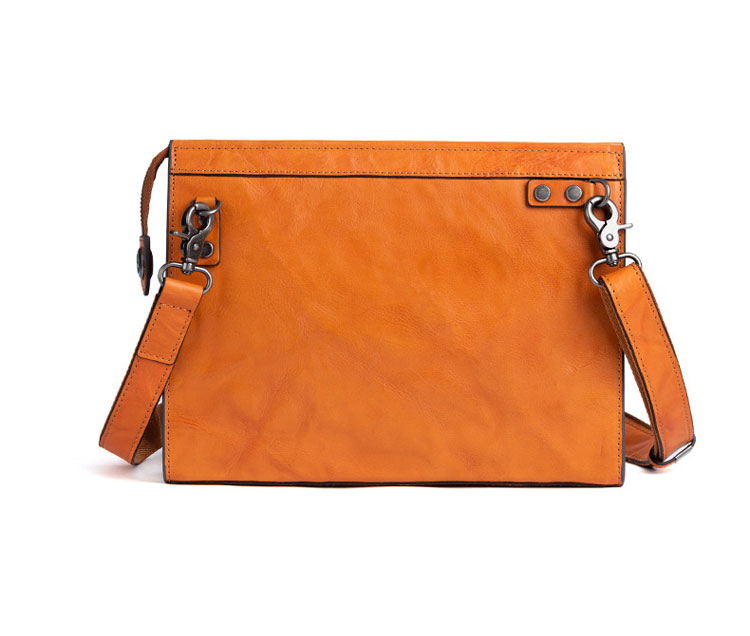 Whatna  2way アンティーク風合い鞣し天 然 牛革 セカンド バッグ メンズ レディース バッグ [クラッチ ショルダー 肩掛け 結婚式 バッグ]  イタリア 厚 手 本 革手持ちバッグ ビジネス フォーマル 冠婚葬祭 バッグ 紳士用 男性用 黒 ブラウン31181-5