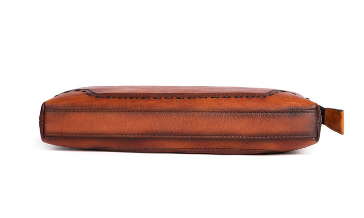 Whatna 2way アンティーク風合い鞣し天 然 牛革 セカンドバッグ メンズ クラッチ バッグ小きめ B5 イタリア 厚 手 本 革 ハンドストラップ付  結婚式 披露宴 バッグ カジュアル ビジネス フォーマル冠婚葬祭 バッグ 男性用 紳士用 ブラウン31144-4