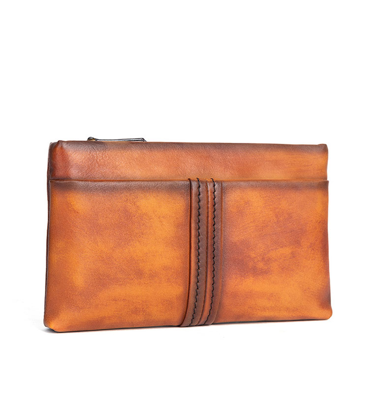 Whatna 2wayアンティーク風合い鞣し天 然 牛革 ミニセカンドバッグ メンズ クラッチ バッグ 小き  2室仕切 厚 手本 革 防水 耐磨耗 結婚式 披露宴 バッグ カジュアルフォーマル ビジネス 冠婚葬祭 バッグ 男性用 紳士用 ブラウン31150-1
