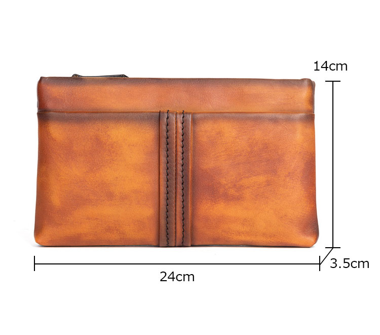 Whatna 2wayアンティーク風合い鞣し天 然 牛革 ミニセカンドバッグ メンズ クラッチ バッグ 小き  2室仕切 厚 手本 革 防水 耐磨耗 結婚式 披露宴 バッグ カジュアルフォーマル ビジネス 冠婚葬祭 バッグ 男性用 紳士用 ブラウン31150-5