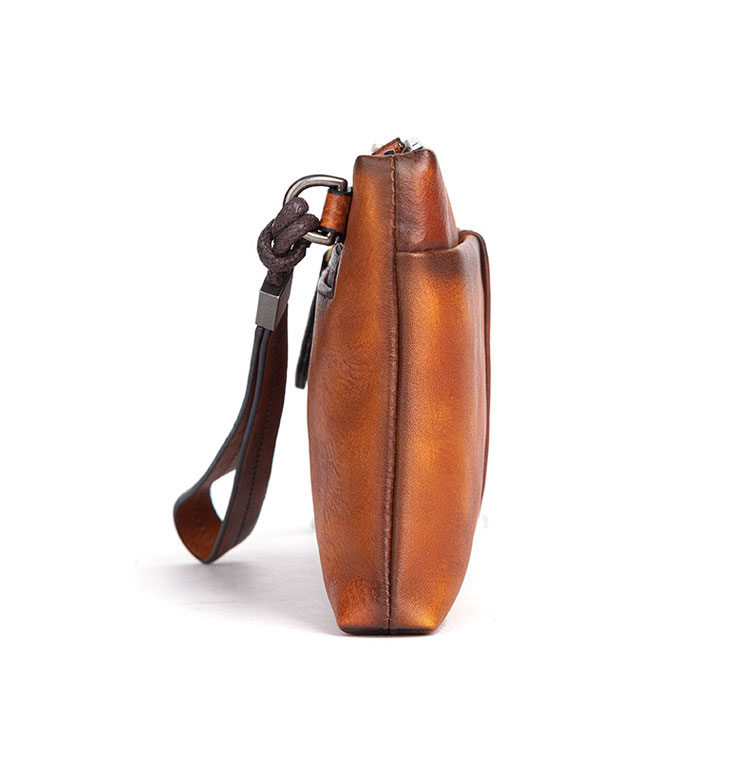 Whatna 2wayアンティーク風合い鞣し天 然 牛革 ミニセカンドバッグ メンズ クラッチ バッグ 小き  2室仕切 厚 手本 革 防水 耐磨耗 結婚式 披露宴 バッグ カジュアルフォーマル ビジネス 冠婚葬祭 バッグ 男性用 紳士用 ブラウン31150-3