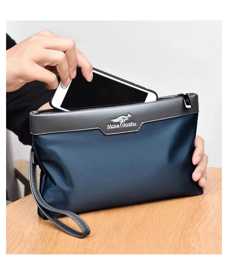 Whatna 2way セカンドバッグ メンズ クラッチ バッグ 小さい ipadMini収納可B5 6枚カード収納 小銭入 革 x防水高密度オックスフォード ビジネス カジュアル フォーマル 冠婚葬祭 結婚式 二次会 披露宴バッグ 紳士用 男性用 M2021-7