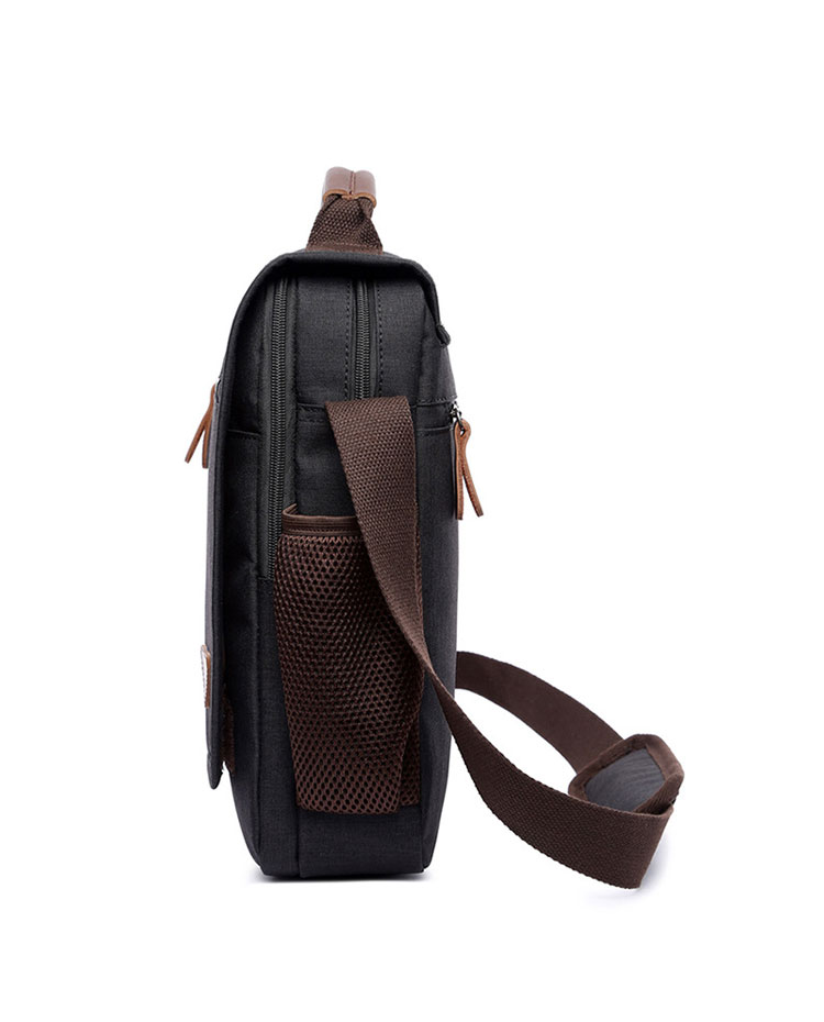 Whatna ショルダーバッグ メンズ 2way 斜め掛け 手提げ バッグ セカンド バッグ2室仕切 ペン挿しｘ1 帆布x革 大さめA4 Ipad pro 13 収納可縦型 メッセンジャーバッグ 通学 通勤 肩掛け バッグ 自転車かばん 1066-3