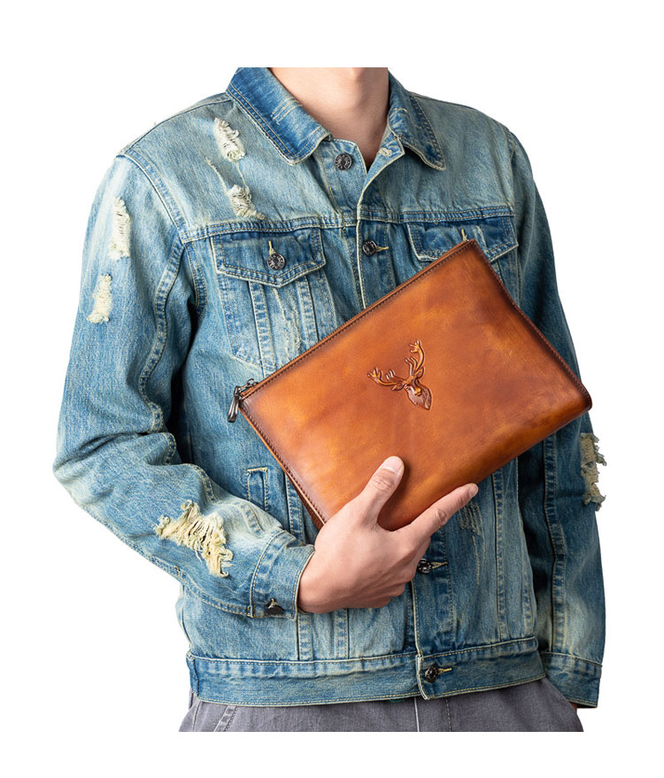 Whatna 2wayアンティーク風合い鞣し天 然 牛革 セカンドバッグ メンズ クラッチ バッグ 小き 厚 本 革 防水カード6枚収納可 B5 9.7ipad収納可 結婚式 披露宴 バッグ カジュアルフォーマル ビジネス 冠婚葬祭 バッグ 男性用 紳士用 ブラウン31133-10