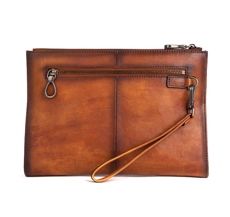 Whatna 2wayアンティーク風合い鞣し天 然 牛革 セカンドバッグ メンズ クラッチ バッグ 小き 厚 本 革 防水カード6枚収納可 B5 9.7ipad収納可 結婚式 披露宴 バッグ カジュアルフォーマル ビジネス 冠婚葬祭 バッグ 男性用 紳士用 ブラウン31133-3