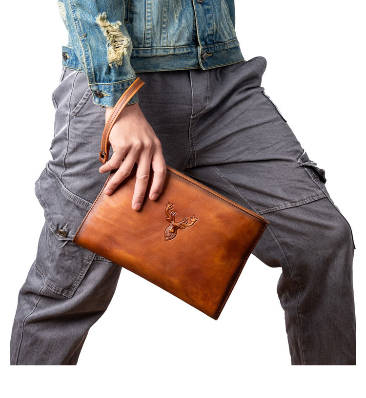 Whatna 2wayアンティーク風合い鞣し天 然 牛革 セカンドバッグ メンズ クラッチ バッグ 小き 厚 本 革 防水カード6枚収納可 B5 9.7ipad収納可 結婚式 披露宴 バッグ カジュアルフォーマル ビジネス 冠婚葬祭 バッグ 男性用 紳士用 ブラウン31133-12