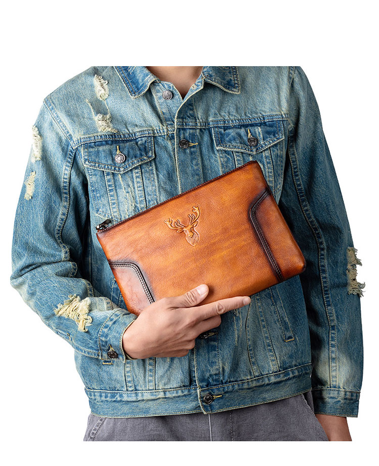 Whatna 2way アンティーク風合い鞣し天 然 牛革 セカンドバッグ メンズ クラッチ バッグ 小き 厚 本 革 カード6枚収納可 B5 9.7ipad収納可 結婚式 披露宴 バッグ カジュアルフォーマル ビジネス 冠婚葬祭 バッグ 男性用 紳士用 ブラウン31155-8