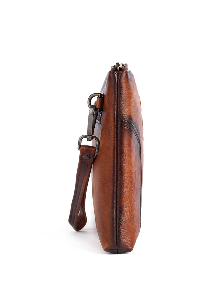 Whatna 2way アンティーク風合い鞣し天 然 牛革 セカンドバッグ メンズ クラッチ バッグ 小き 厚 本 革 カード6枚収納可 B5 9.7ipad収納可 結婚式 披露宴 バッグ カジュアルフォーマル ビジネス 冠婚葬祭 バッグ 男性用 紳士用 ブラウン31155-3