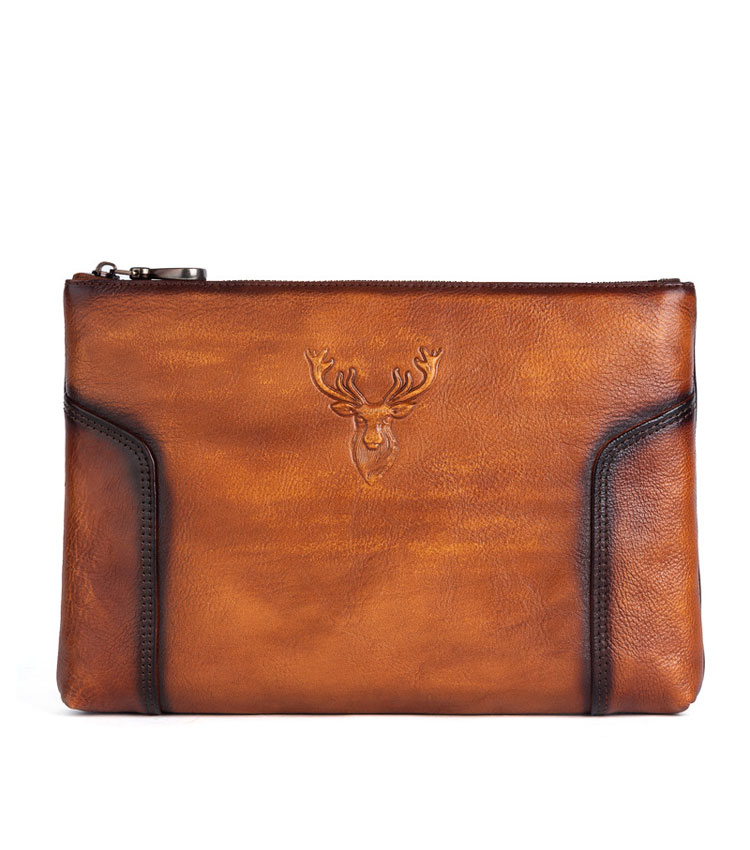 Whatna 2way アンティーク風合い鞣し天 然 牛革 セカンドバッグ メンズ クラッチ バッグ 小き 厚 本 革 カード6枚収納可 B5 9.7ipad収納可 結婚式 披露宴 バッグ カジュアルフォーマル ビジネス 冠婚葬祭 バッグ 男性用 紳士用 ブラウン31155-1