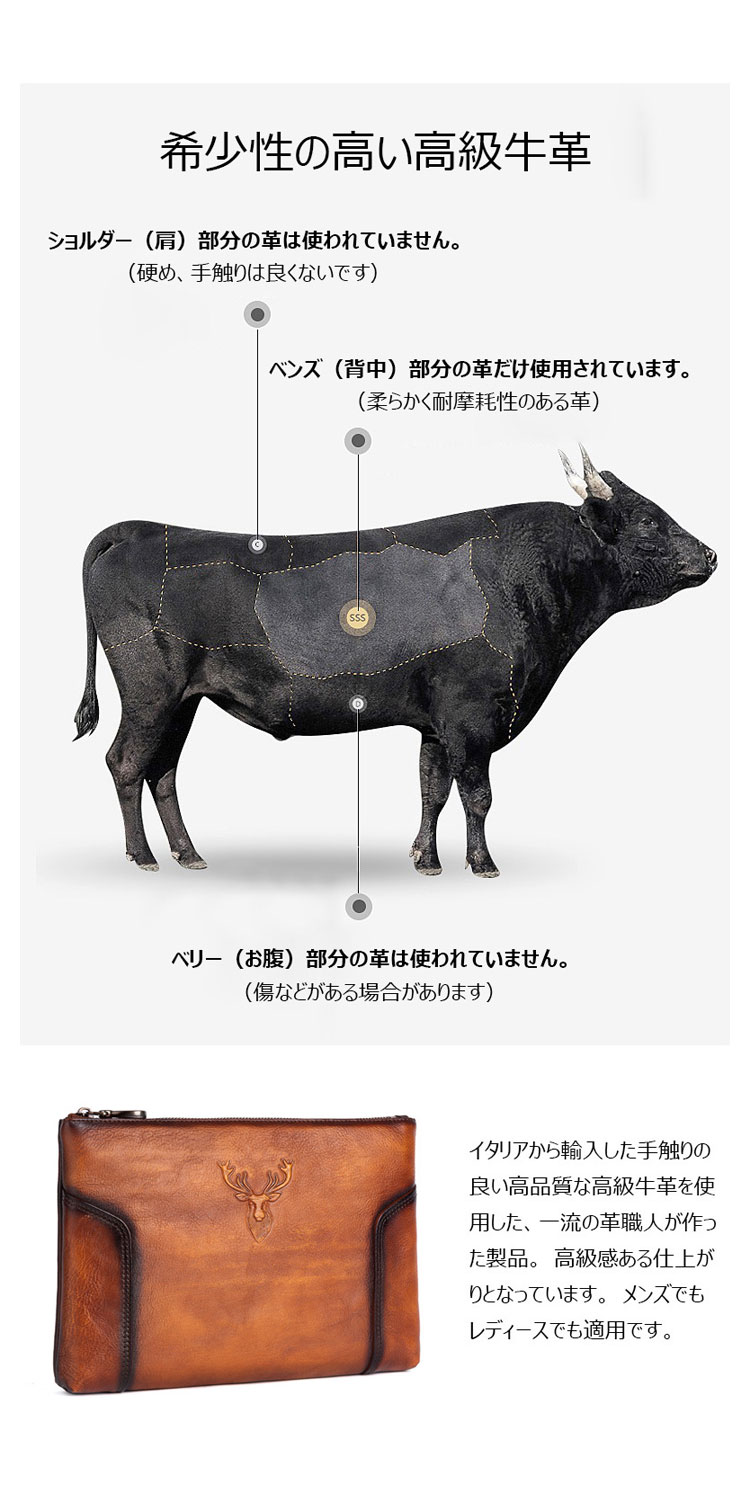 Whatna 2way アンティーク風合い鞣し天 然 牛革 セカンドバッグ メンズ クラッチ バッグ 小き 厚 本 革 カード6枚収納可 B5 9.7ipad収納可 結婚式 披露宴 バッグ カジュアルフォーマル ビジネス 冠婚葬祭 バッグ 男性用 紳士用 ブラウン31155-7