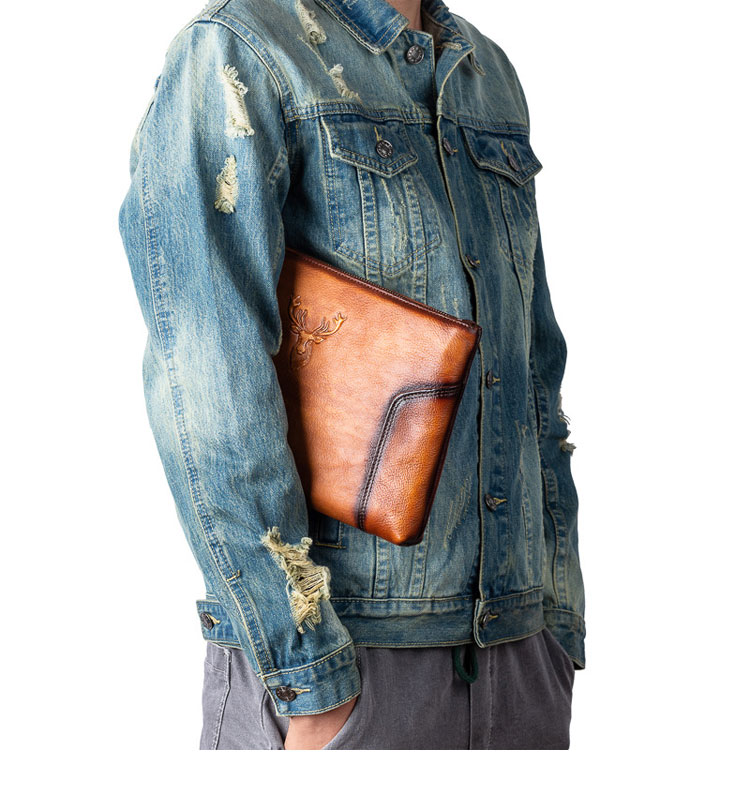 Whatna 2way アンティーク風合い鞣し天 然 牛革 セカンドバッグ メンズ クラッチ バッグ 小き 厚 本 革 カード6枚収納可 B5 9.7ipad収納可 結婚式 披露宴 バッグ カジュアルフォーマル ビジネス 冠婚葬祭 バッグ 男性用 紳士用 ブラウン31155-9