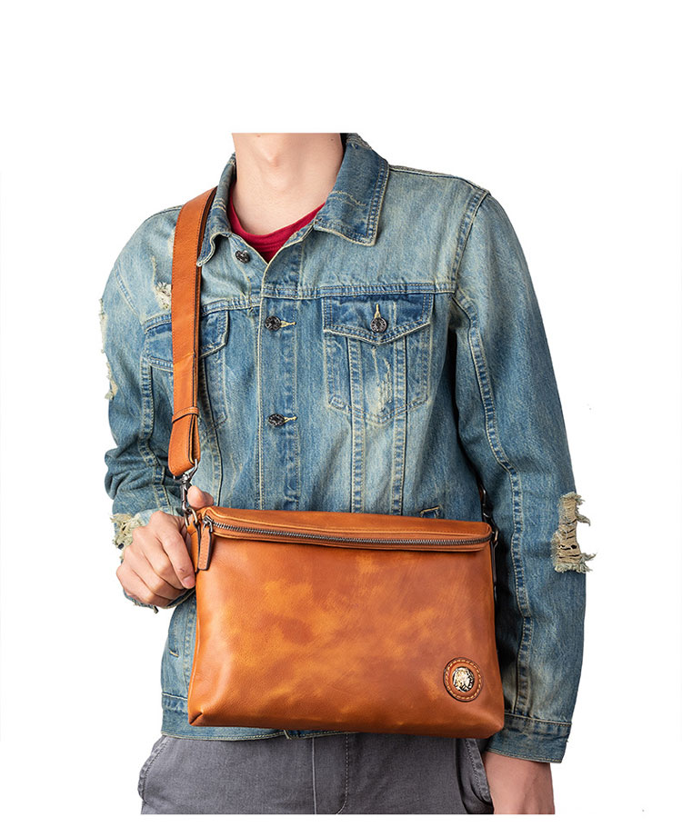 Whatna アンティーク風合い鞣し天 然 牛革ショルダーバッグ メンズ メッセンジャーバッグ 小さめ ビジネスバッグ 2入ペンホルダー付 A4 ipadpro 13収納可 横 型 本革通勤 通学 斜めがけバッグ 自転車 かばん男性用 黒(13680)-8