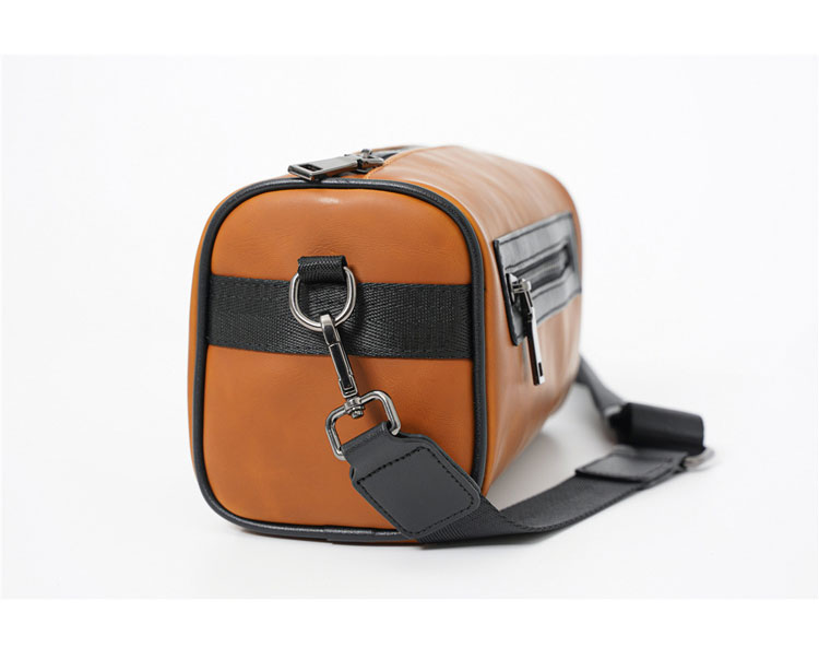 Whatnaミニショルダーバッグ 横型 メンズ ポシェット ショルダーミニポーチ セカンドバッグ ショルダーベルト付属 革 軽量 小さめメッセンジャーバッグ斜め掛け軽量 実用 自転車 鞄 かばん男性用 紳士用 ブラウン21042+7-5