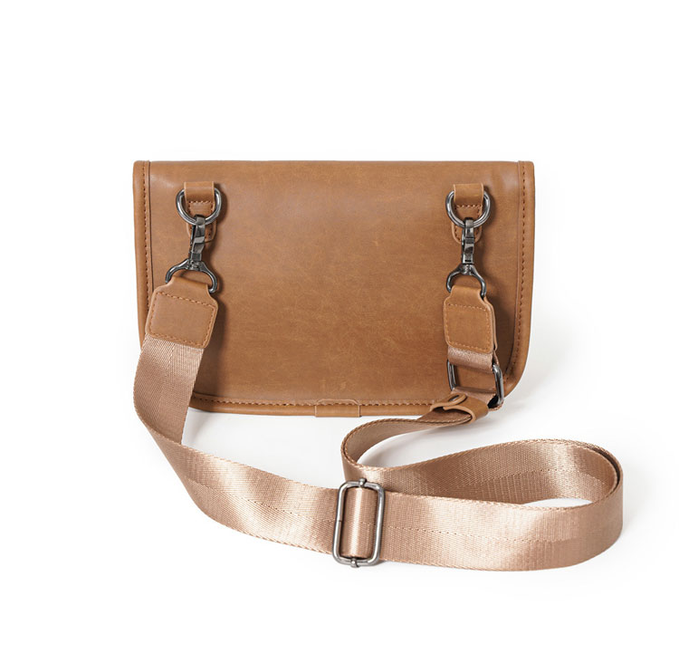 Whatnaミニショルダーバッグ 横型 メンズ ポシェット セカンド バッグ ショルダーベルト付属 ショルダーミニポーチ  革 軽量 小さめメッセンジャーバッグ斜め掛け軽量 実用 自転車 鞄 かばん男性用 紳士用 ブラウン20141+7-3