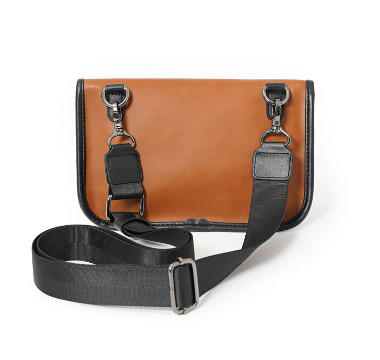 Whatna ミニショルダーバッグ 横型 メンズ ポシェット ミニセカンド バッグ ショルダーベルト付属 ショルダーミニポーチ  革 軽量 小さめメッセンジャーバッグ斜め掛け軽量 実用 自転車 鞄 かばん男性用 紳士用21050+7-5