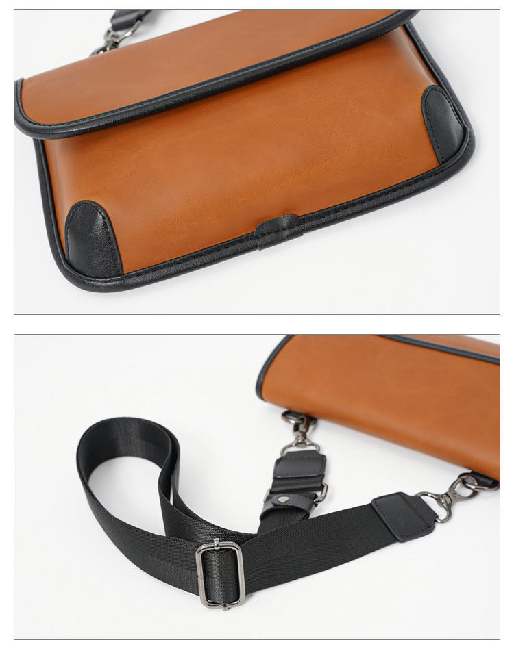 Whatna ミニショルダーバッグ 横型 メンズ ポシェット ミニセカンド バッグ ショルダーベルト付属 ショルダーミニポーチ  革 軽量 小さめメッセンジャーバッグ斜め掛け軽量 実用 自転車 鞄 かばん男性用 紳士用21050+7-8