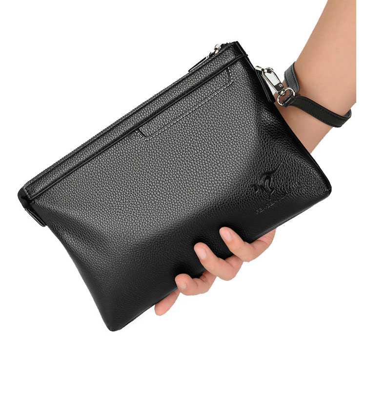 Whatna 2way革 セカンドバッグ メンズ クラッチ バッグ 小銭入 カード入6枚収納  9.7インチのipad収納可B5 ビジネス カジュアル フォーマル 冠婚葬祭 結婚式 二次会 披露宴バッグ 紳士用 男性用 黑 525-11