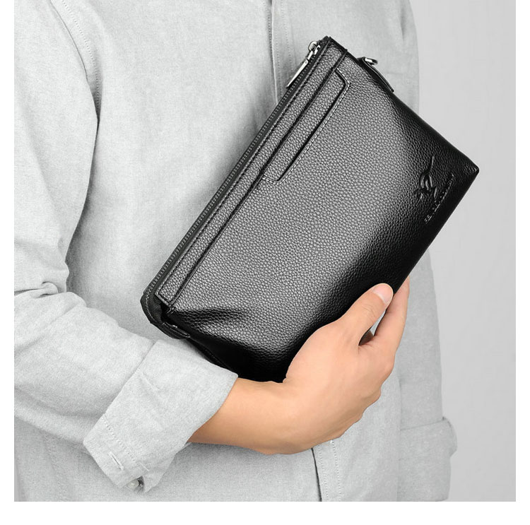 Whatna 2way革 セカンドバッグ メンズ クラッチ バッグ 小銭入 カード入6枚収納  9.7インチのipad収納可B5 ビジネス カジュアル フォーマル 冠婚葬祭 結婚式 二次会 披露宴バッグ 紳士用 男性用 黑 525-10