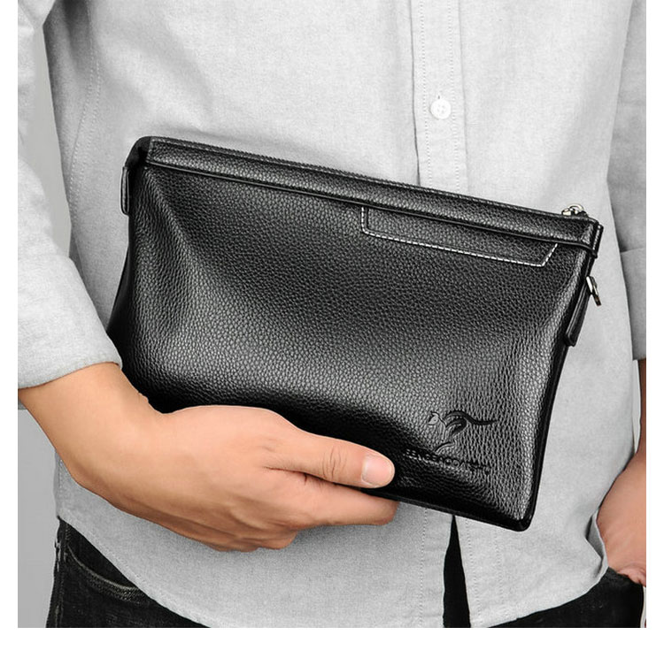 Whatna 2way革 セカンドバッグ メンズ クラッチ バッグ 小銭入 カード入6枚収納  9.7インチのipad収納可B5 ビジネス カジュアル フォーマル 冠婚葬祭 結婚式 二次会 披露宴バッグ 紳士用 男性用 黑 525-9