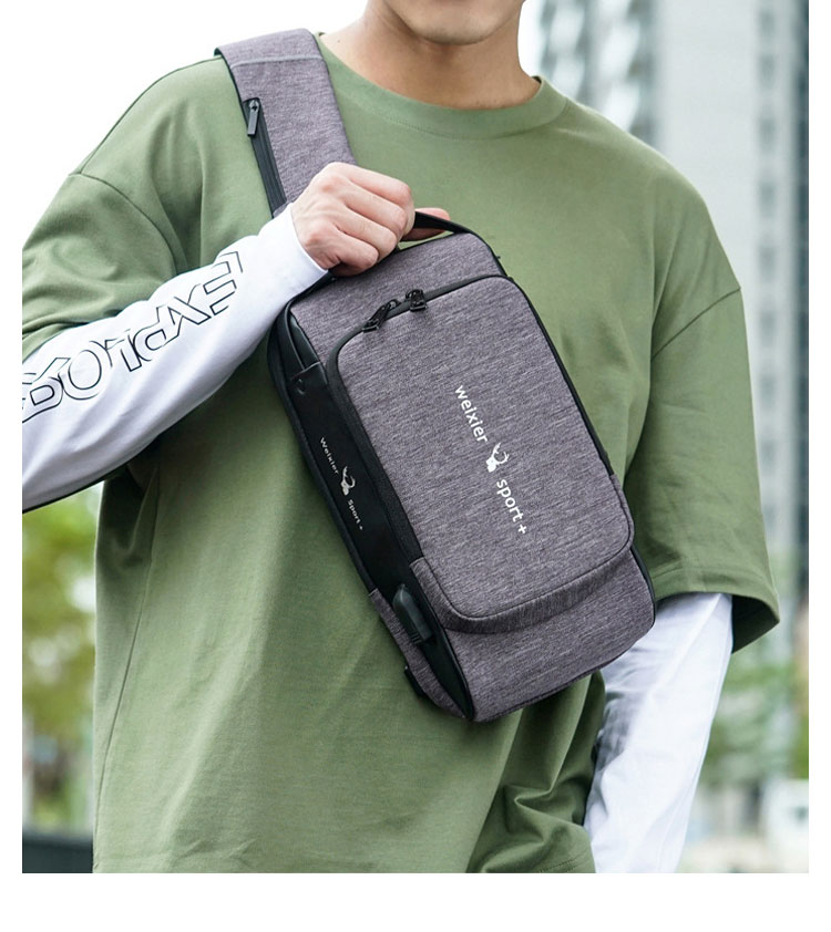 Whatna ボディバッグ メンズ 3way 斜め掛け 手提げ バッグ ワンショルダーバッグ 左 右肩掛け対応 防水 セキュリティーロック付き USBポート付き盗難防止 X302-10