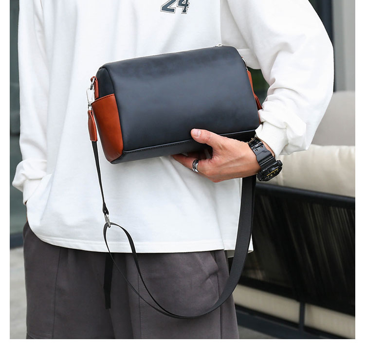 Whatnaミニショルダーバッグメンズ ポシェット ミニセカンド バッグ ショルダーベルト付属 横型 ショルダーミニポーチ 革 軽量 小さめメッセンジャーバッグ斜め掛け軽量 実用 自転車 鞄 かばん男性用 紳士用5838-8