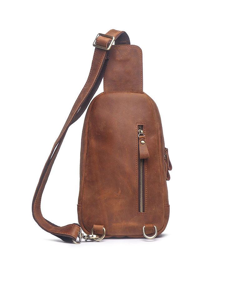 Whatna 天然 牛革 斜めがけ ボディバッグ ワンショルダー メンズ 左右付け替え可能 本革 厚手  レザー062-2