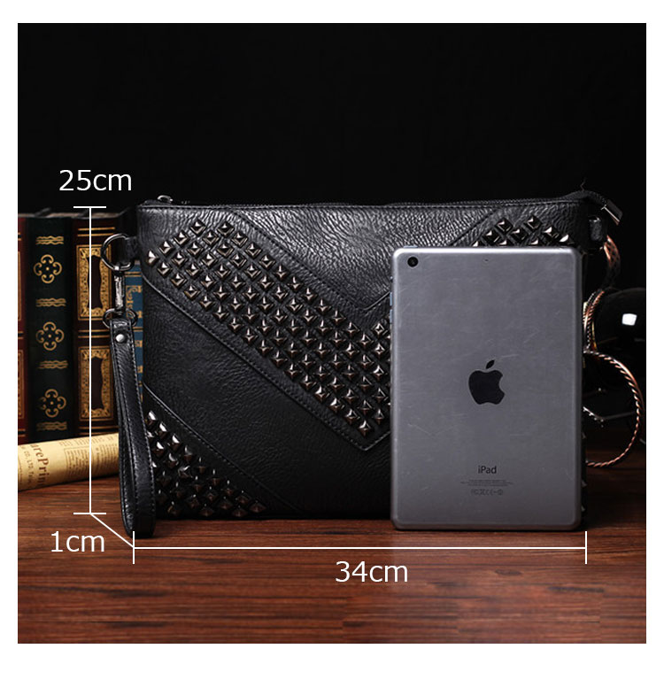 Whatna 2way 革セカンド バッグ メンズ ショルダー  クラッチ 肩掛け 結婚式 バッグ ファイルバッグ 大さめ A4 収納可 手持ちバッグ ビジネス カジュアル フォーマル 冠婚葬祭 紳士用 男性用 黒（902）-3