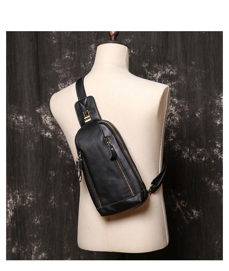 Whatna 天然 牛革 斜めがけ ボディバッグ ワンショルダー メンズ 左右付け替え可能 本革 厚手  レザー062-7